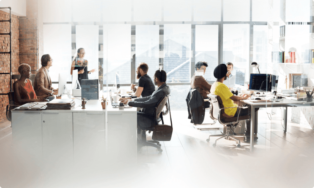 diverse people working in the office