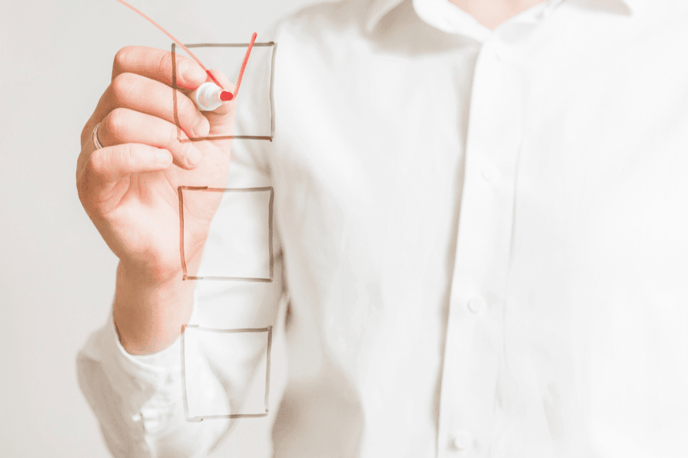 person checking off imaginary tick boxes -Onboarding Checklist